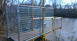 Photo of city's monitoring station on Dan River